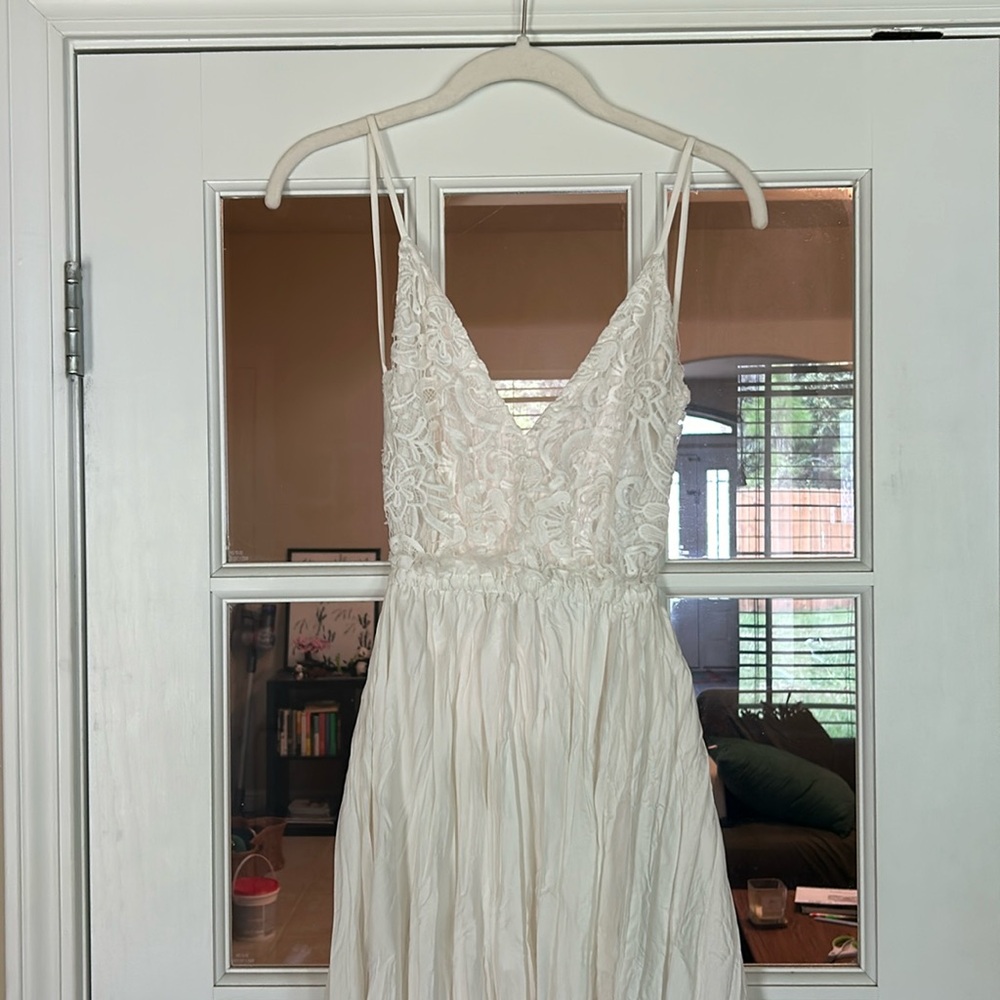 Whimsical Low back white dress